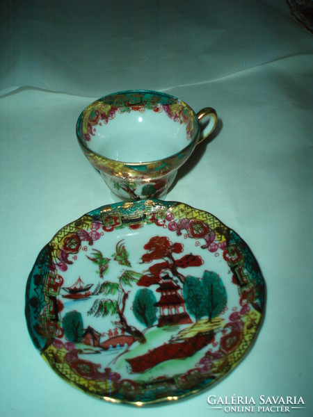 Vintage oriental coffee cup with plate