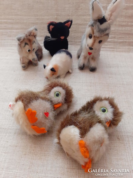 6-piece old heart marked animal figure collection in one