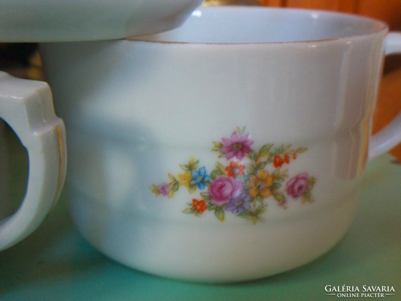 Antik Drasche porcelán teás készlet, 6 db