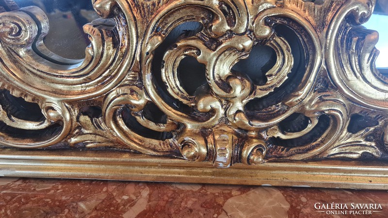 A408 Gyönyörű Olasz aranyozott barokk konzolasztal tükörrel