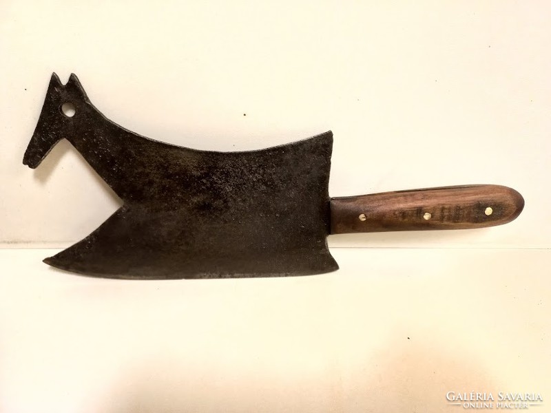 Shaped ax with wooden handle
