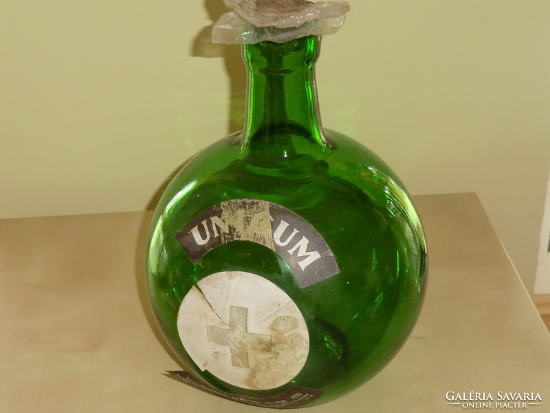 Antique giant unicum 5 liter bottle in sealed condition 23 x 33 cm Budapest liquor industry company
