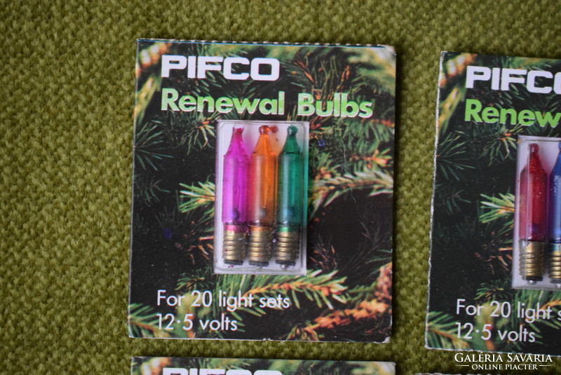 Vintage PIFCO 12.5 volt mini izzó karácsonyfadísz izzósor csere izzó bontatlan eredeti 12db. (II)