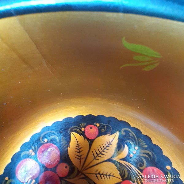Russian, hand-painted khokhloma bowl from the 70s