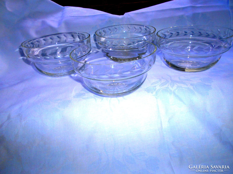 4 pcs polished engraved glass bowl - the price for 4 pcs is 1400 / pc