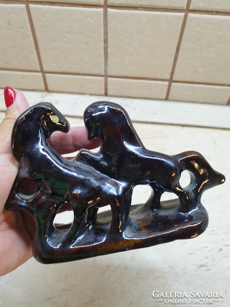 Retro glazed ceramic horse sculpture for sale!