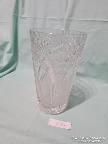 Csiszolt üveg váza  20 cm