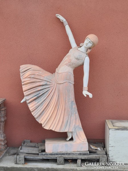 Art deco marble dancer woman sculpture