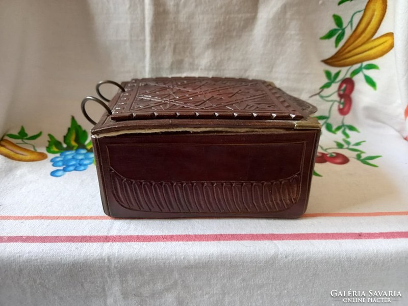 Card holder brown leather 1970-80