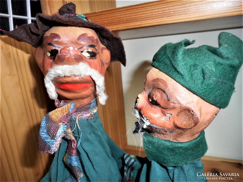 2 pcs. Old fair glove puppet figure (puppet, toy)