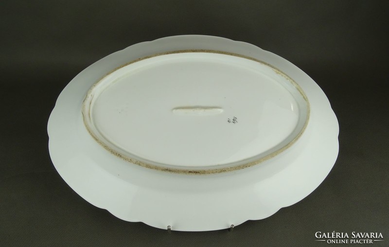 1G116 Nagyméretű ovális alakú aranyozott porcelán húsos tál