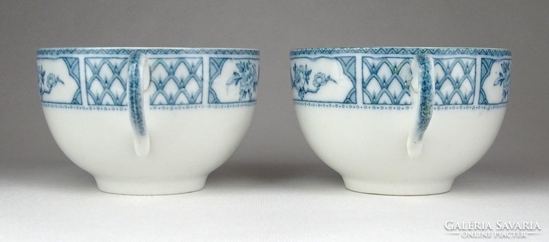 1G184 Johnson Bros kék-fehér angol porcelán teáscsésze pár