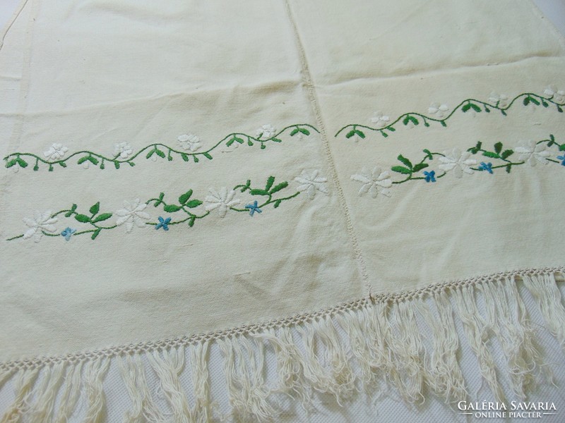 Old cotton embroidered folk towel 57 x 98 cm.