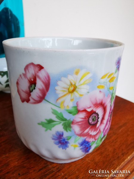 Old flower mug
