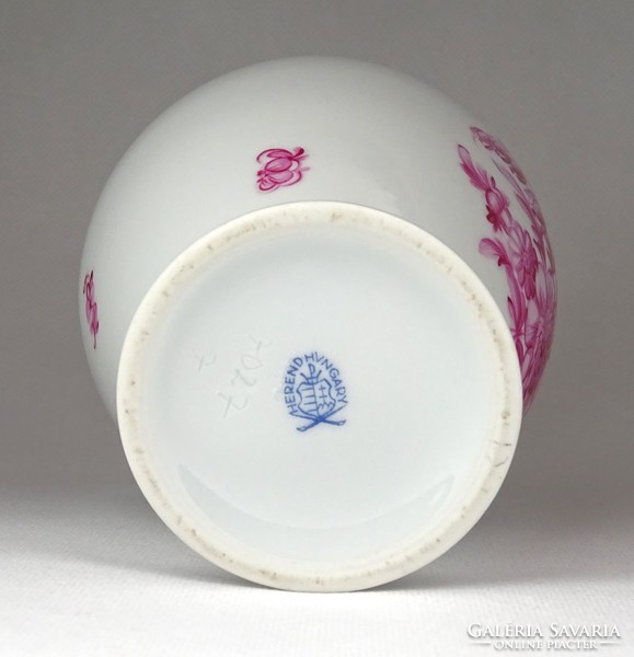 1G181 Virágdíszes Herendi porcelán váza 16 cm