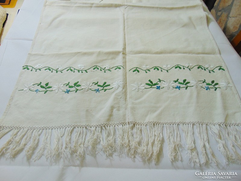 Old cotton embroidered folk towel 57 x 98 cm.