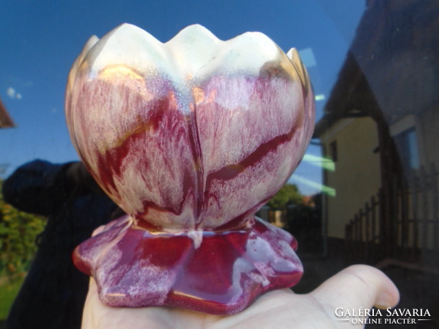 Zsolnay-style tulip pot eosin-style drip glazed wonderful piece
