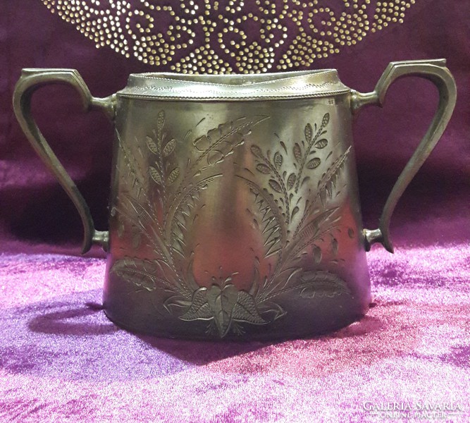 Antique tin sugar bowl