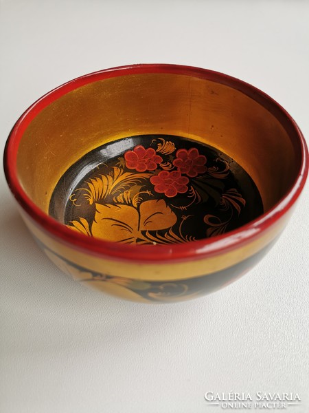 Painted wooden bowl