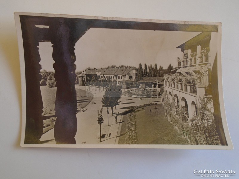 D184951 balatonkenese 1930k capital resort photo page keszthely -budapest railway stamping