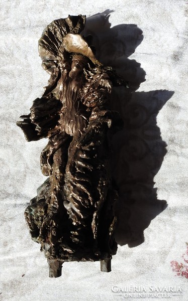 Canine woman bronze sculpture statue grid edit?