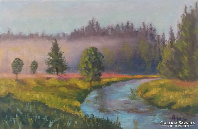 Antyipina galina: landscape, oil painting, canvas. 19X30cm