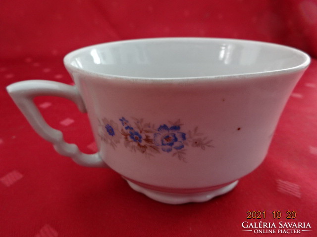 Zsolnay porcelán teáscsésze, antik, manófüles, kék virágos. Vanneki!