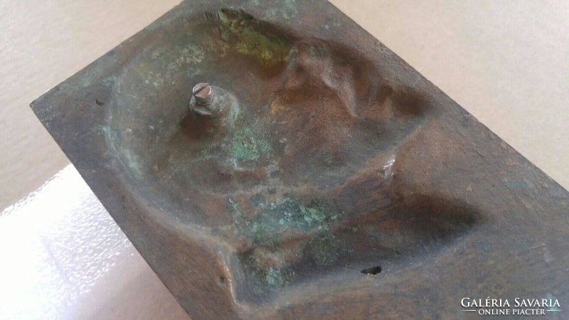 EREDETI ! Antik Jelzett Lenin Bronz Plakett   ritkaság gyűjteménybe