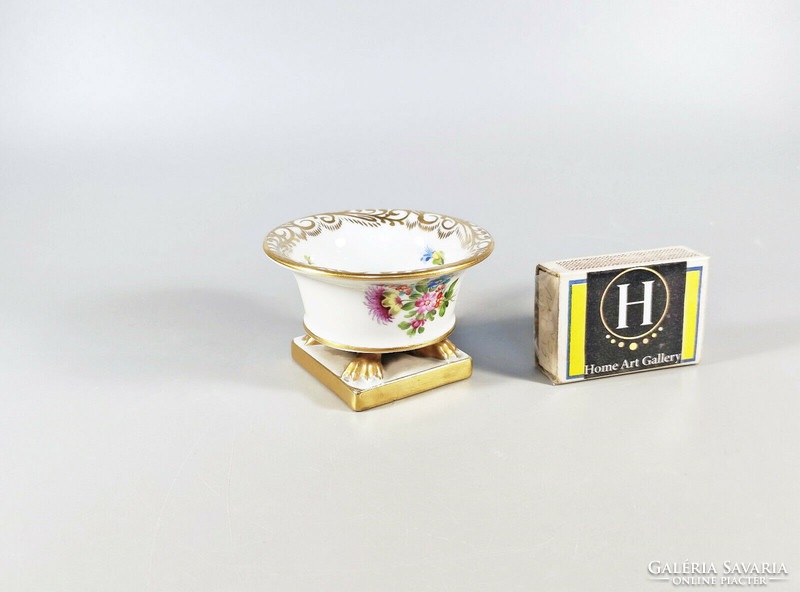 Herend, empire miniature claw-footed hand-painted porcelain pot, flawless! (I110)