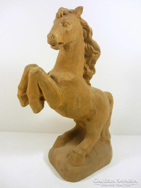 Pruning horse 29 cm hand-carved wooden sculpture, flawless! (F002)