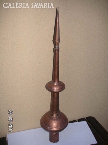 Red copper tower ornament, old, made in the 60s, handmade 77 cm