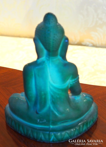 Work of Malachite glass buddha - kurt schlevogt