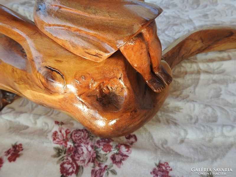 Sándor Fazekas root sculptor - lute woman - root sculpture 32cm * 43cm * 27cm