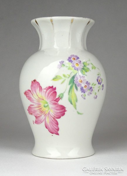 1G323 old floral zsolnay porcelain vase 14 cm