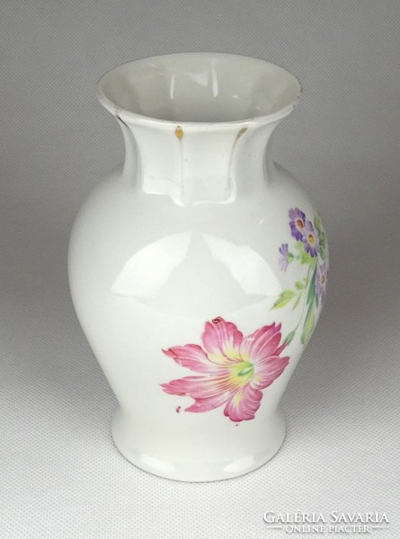 1G323 Régi virágos Zsolnay porcelán váza 14 cm