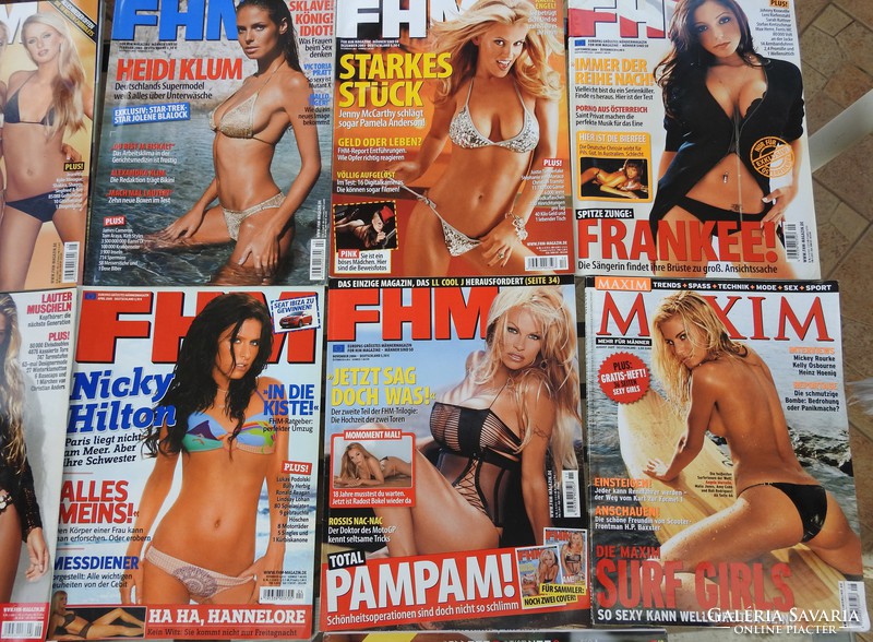 FHM MAGAZINOK és egyéb német nyelvű férfi magazinok 11 db