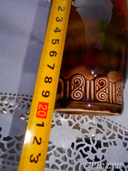 Szecessziós tájképes  majolika váza SCHRAMBERG