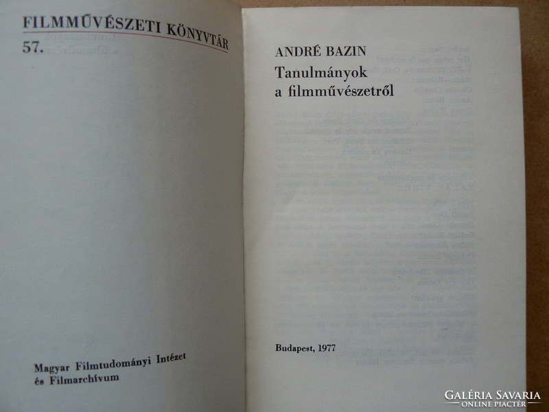 Studies in Cinematography, andré bazin 1977, (paris 1974) book in good condition (300 e.g.) Rare