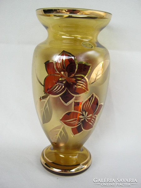 Retro ... Bohemia nagy méretű üveg váza 25 cm