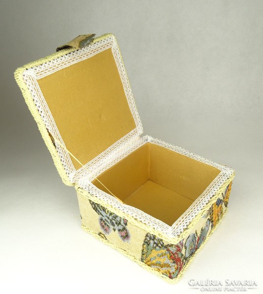 1G142 butterfly embroidered needlework sewing box