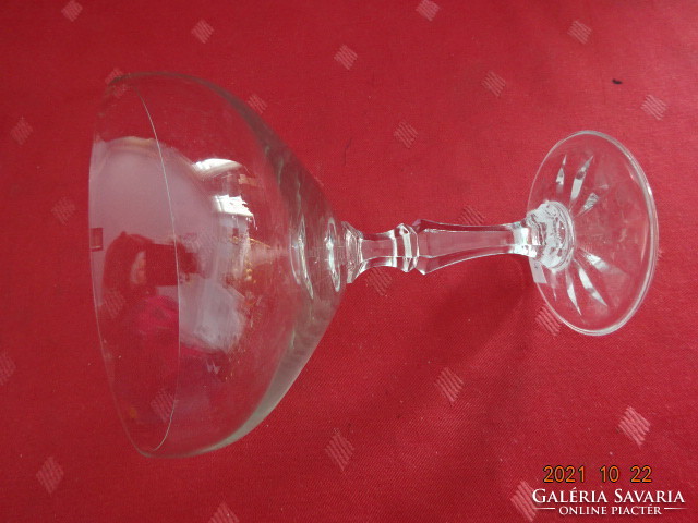 Üveg pezsgős pohár, magassága 13 cm, átmérője 10 cm. Vanneki!