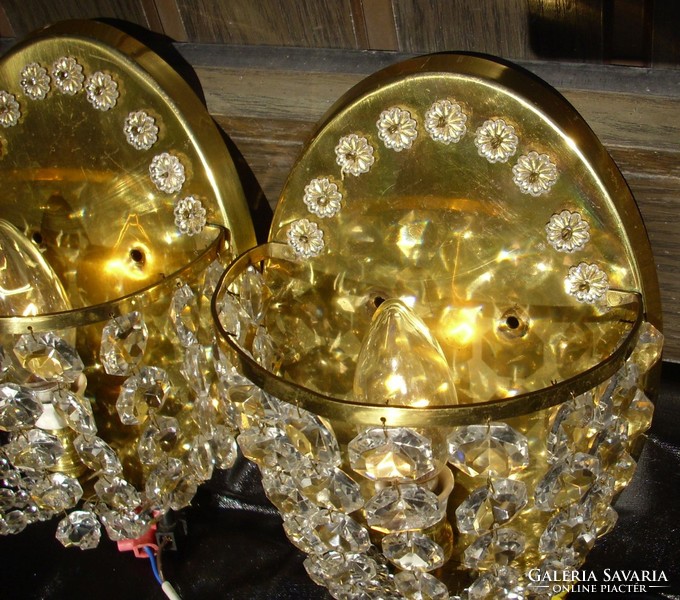 Viennese basket crystal wall lamp 2pcs