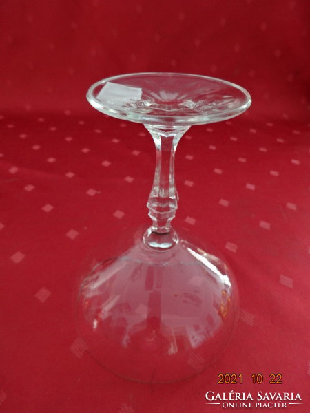 Üveg pezsgős pohár, magassága 13 cm, átmérője 10 cm. Vanneki!