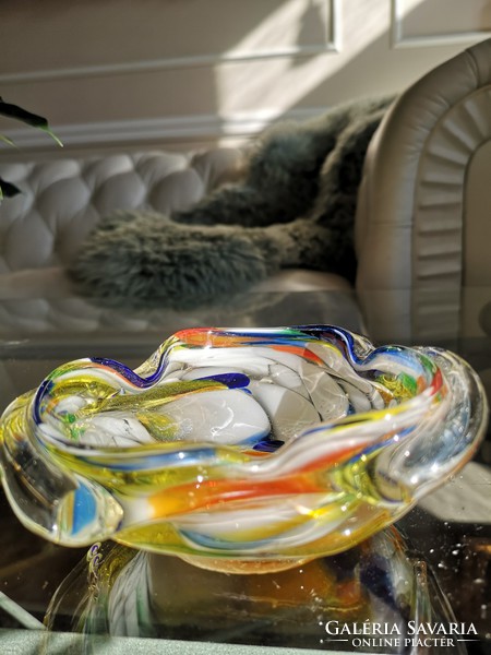 Murano, torn, free-form glass bowl, 14 x 4 cm