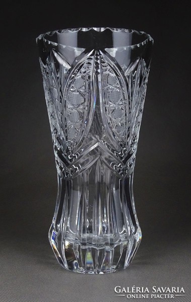 1G395 Hibátlan csiszoltüveg váza virágváza 21.5 cm