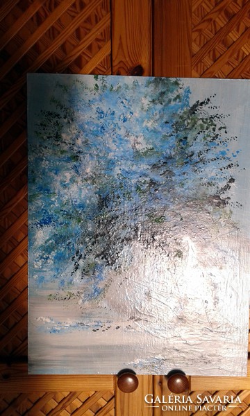 "TENGERKÉK"virágcsendélet" festmény 54x40 cm