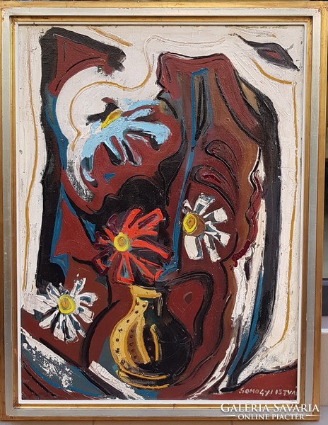 István Somogyi (1930-1998): still life, 80x60 cm.