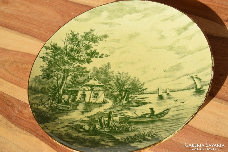 Large old villeroy & bosch faience glazed decorative plate decorative plate offering collectors 30 cm
