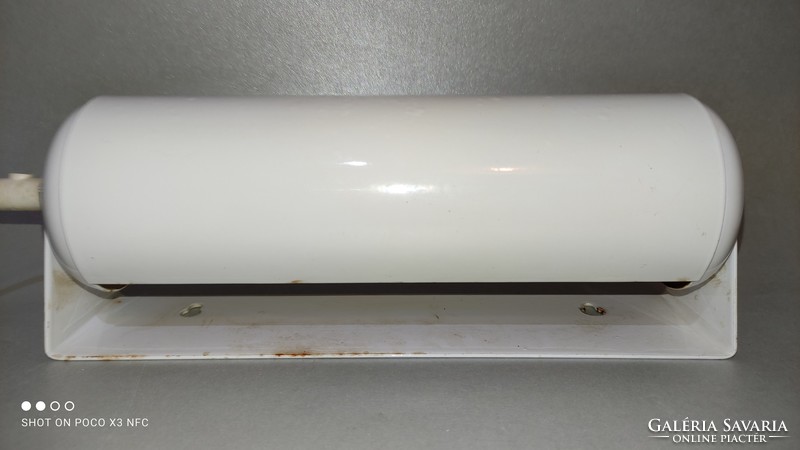 Super mid-century wall lamp with a metal shade, marked with a reading paper label