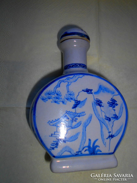 Antik Kínai  palack -máz alatti kézi festéssel
